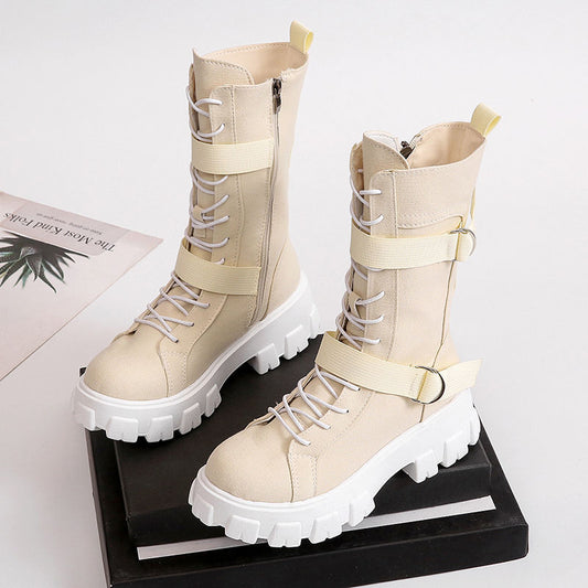Net Celebrity Skinny Casual Inner Increase All-match Female Boots