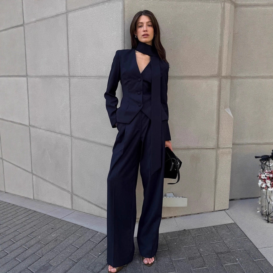 Fashion Commuter Halter Suit Women Winter New