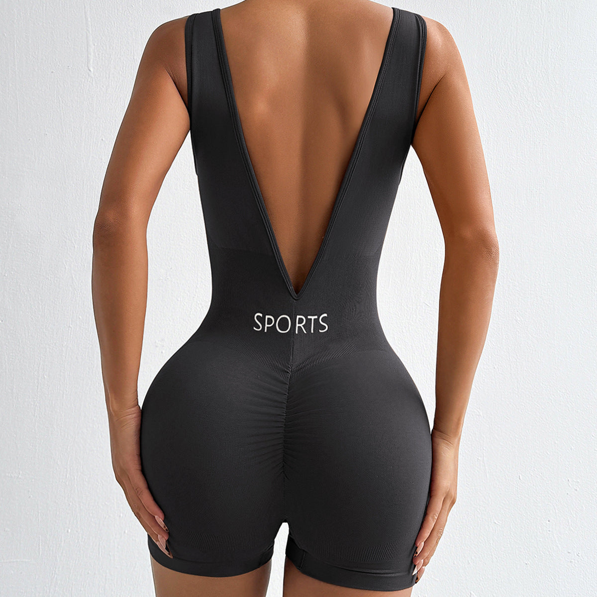 Deep-V Waist Yoga Jumpsuit For Shaping And Fitness