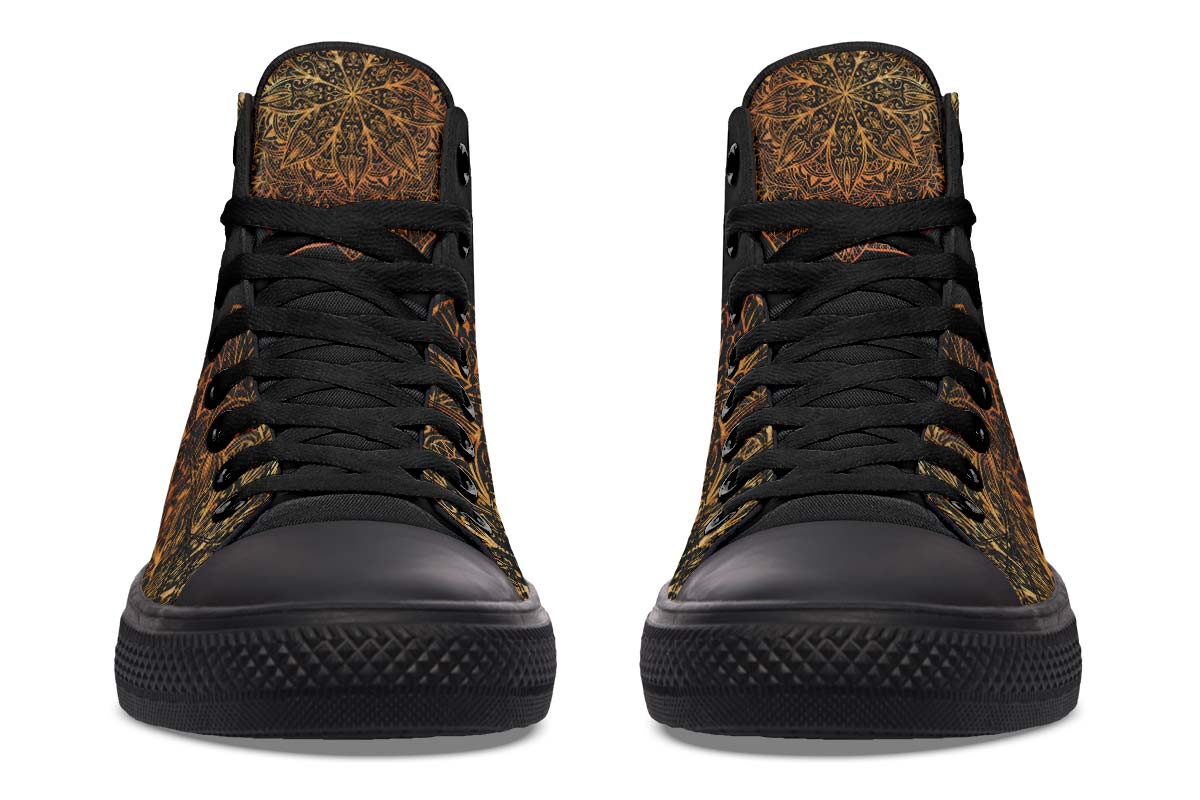 Men's And Women's Fashion Color Printing High-top Canvas Shoes