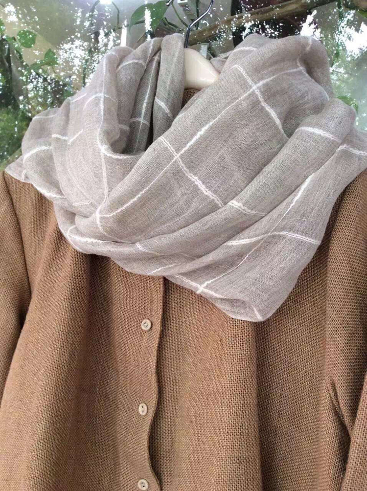Cotton And Linen Scarf Women's Artistic Shawl Long Four Seasons Warm