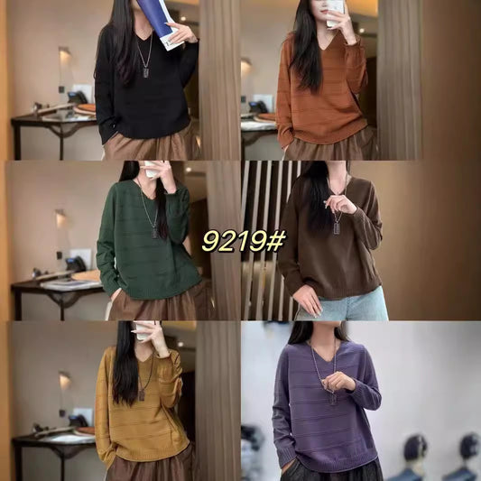 Artistic All-match V-neck Pullover Sweater