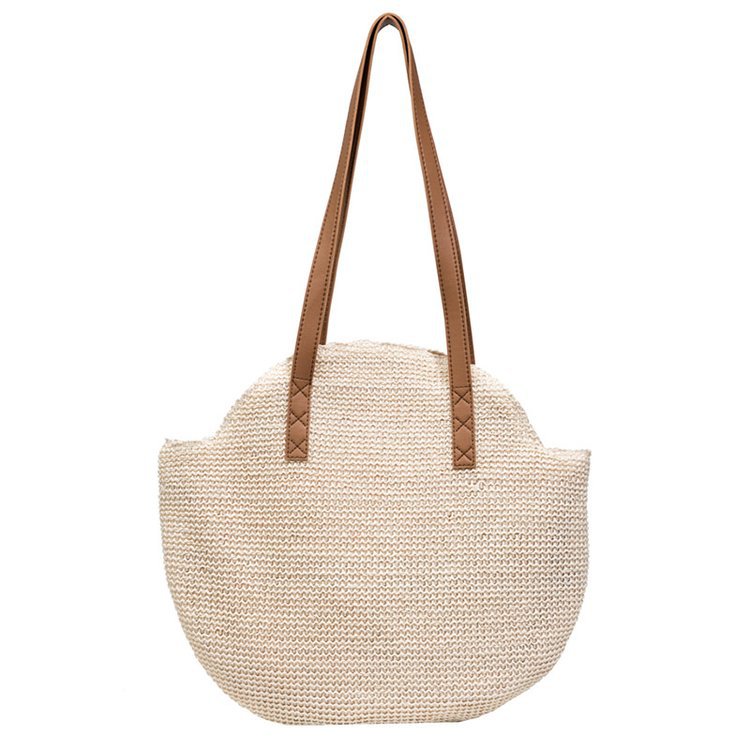 Women's Fashion Woven Clash Color Zipper Shoulder Handbag