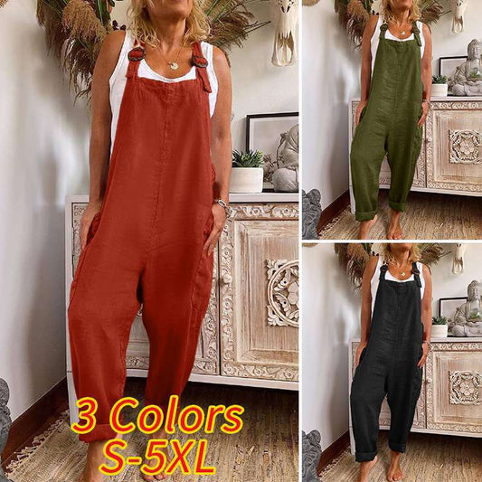Women's Adjustable Buckle Wide Leg Jumpsuit