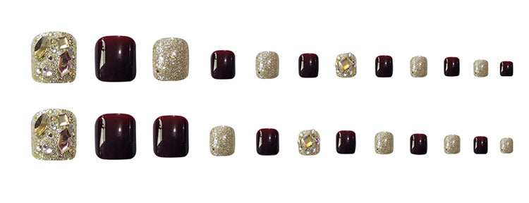 Wine Red Finished Handmade Wear Short Nail