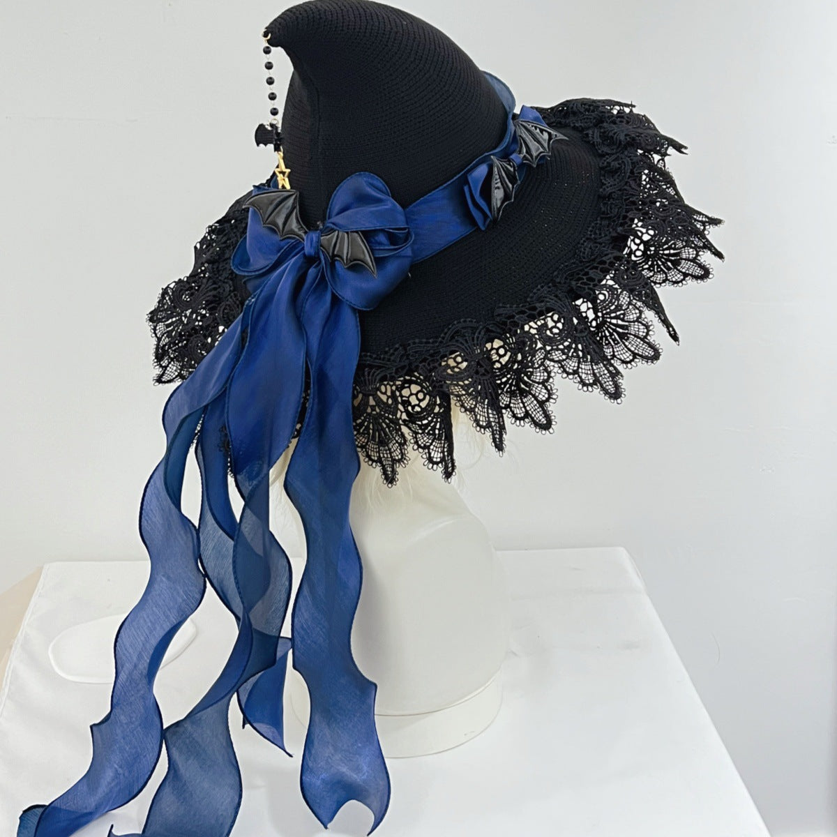 Handmade Dark Devil Gothic Lolita Lace Witch Hat