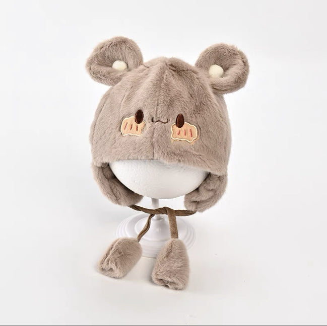 Baby Hat Cute Plush Warm Earflaps Cap