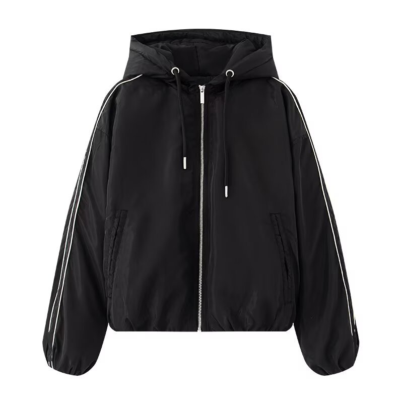 Contrast Color Trim Long Sleeve Warm-keeping Cotton Clothing Jacket Coat