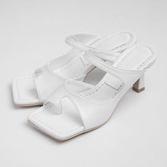 Toe Green Fashion High-heeled Sandals Slippers Square Toe Stiletto