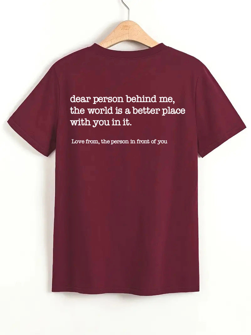 T-shirt med korte ærmer og print til kvinder