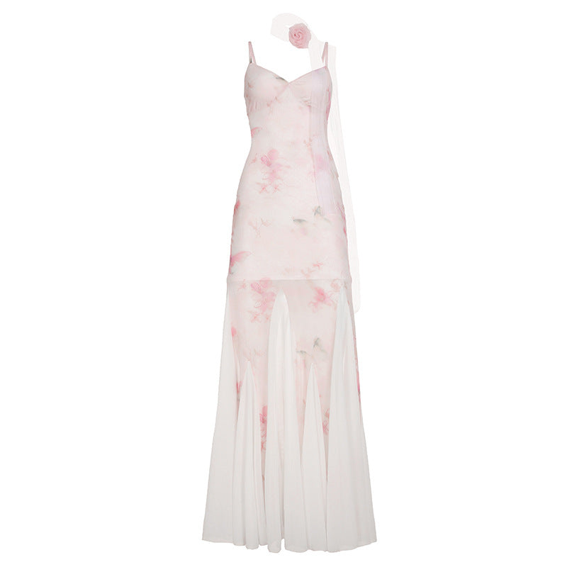 Hip Lifting Semi-permeable Mesh Long Dress