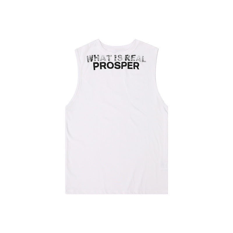Letter Print Sleeveless Women's Loose Vest Casual