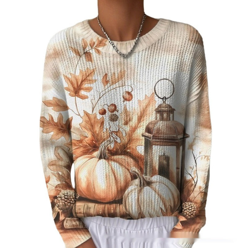 Dame Sweater Med Rund Hals Afslappet Pendler Sweater