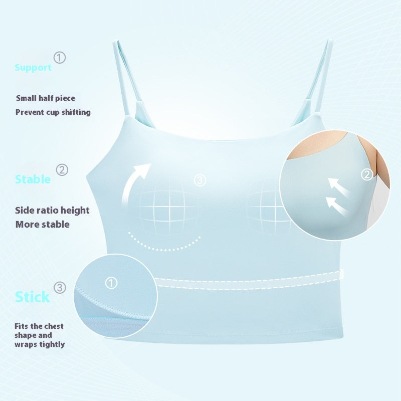 Nude Feel Plus Size Yoga Vest With Chest Pad Fitness