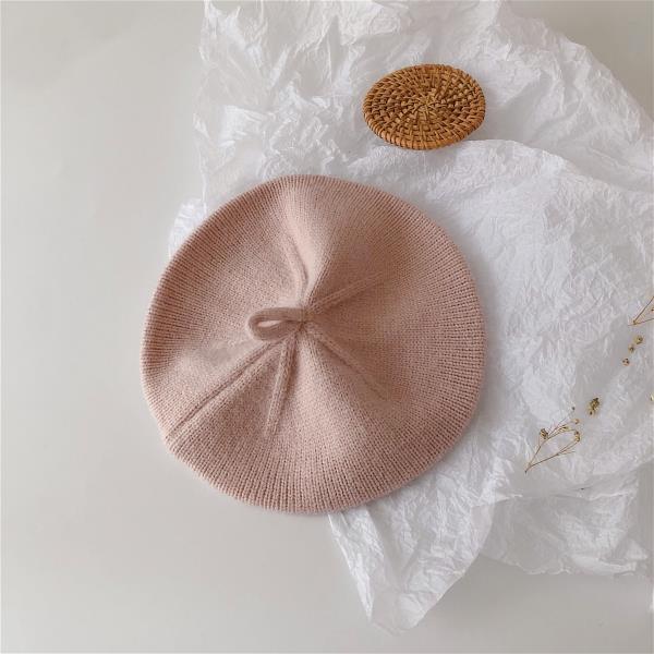 Solid Color Children's Knitted Hat Beret Hat Autumn Baby Soft Painter Yarn