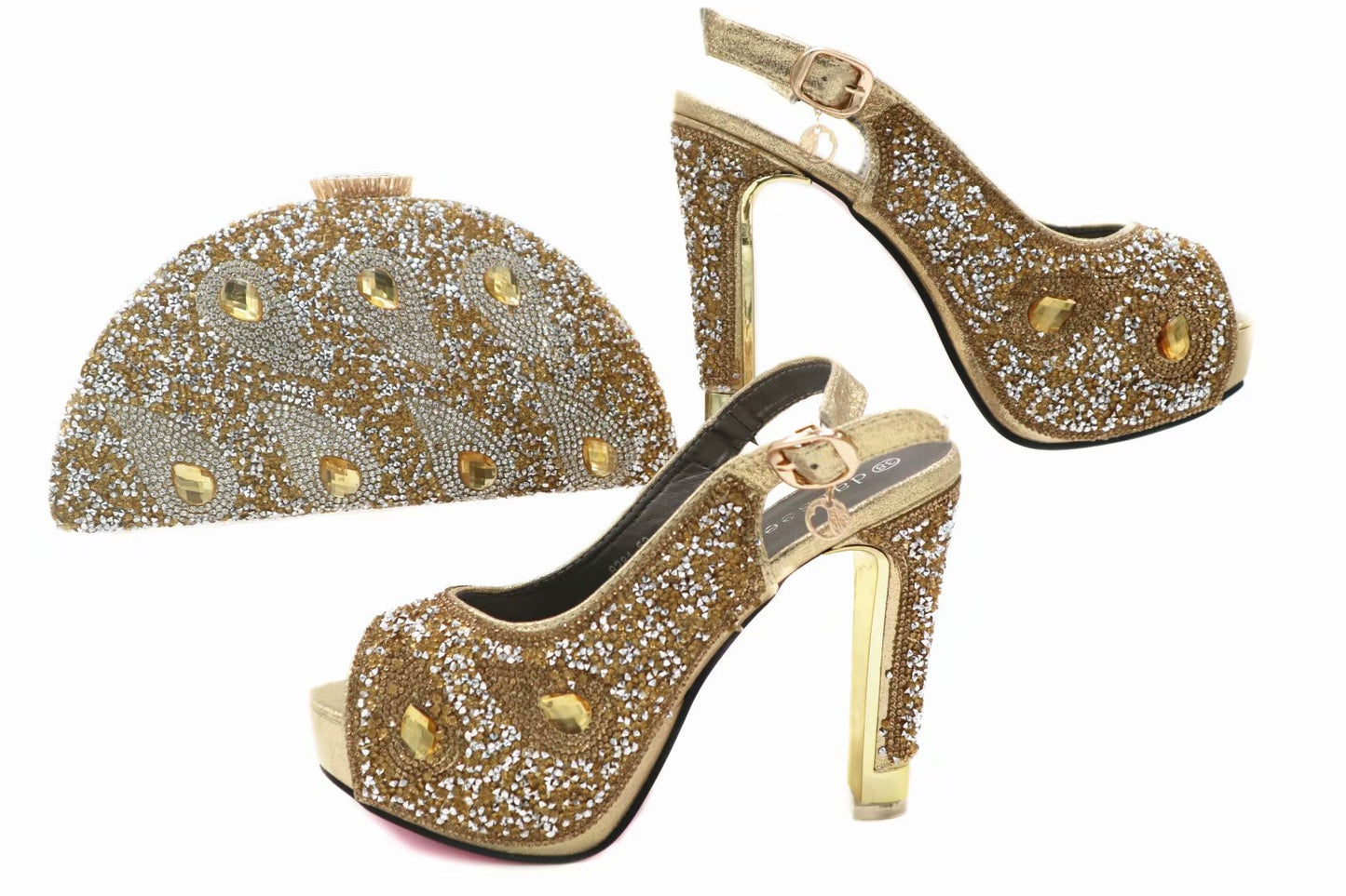 Burgundy Stiletto High Heels Fish Mouth Shoes With Rhinestones