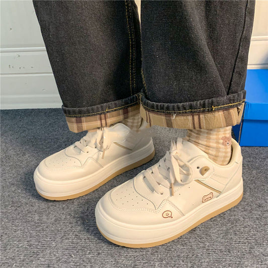 Niche Women's Cream Big Toe White Shoes