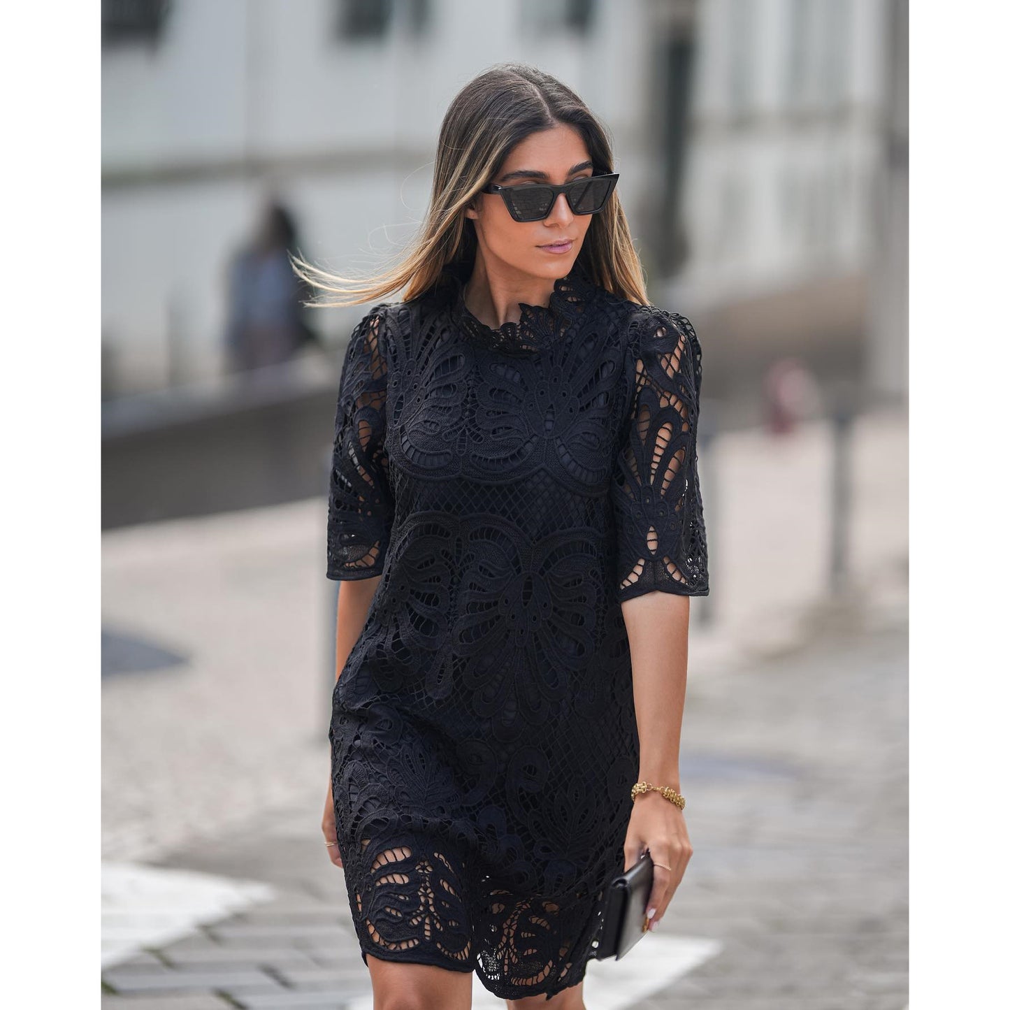 Women's Relaxed-fit Midi-sleeve Dress