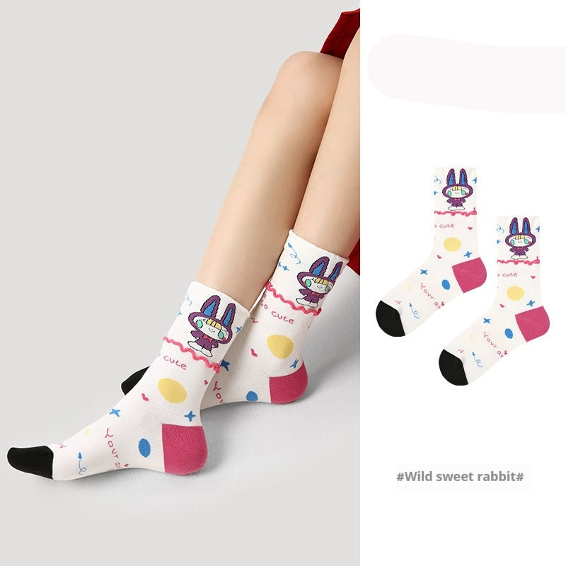 Niche Vintage Court Style Thin Middle-long Stockings