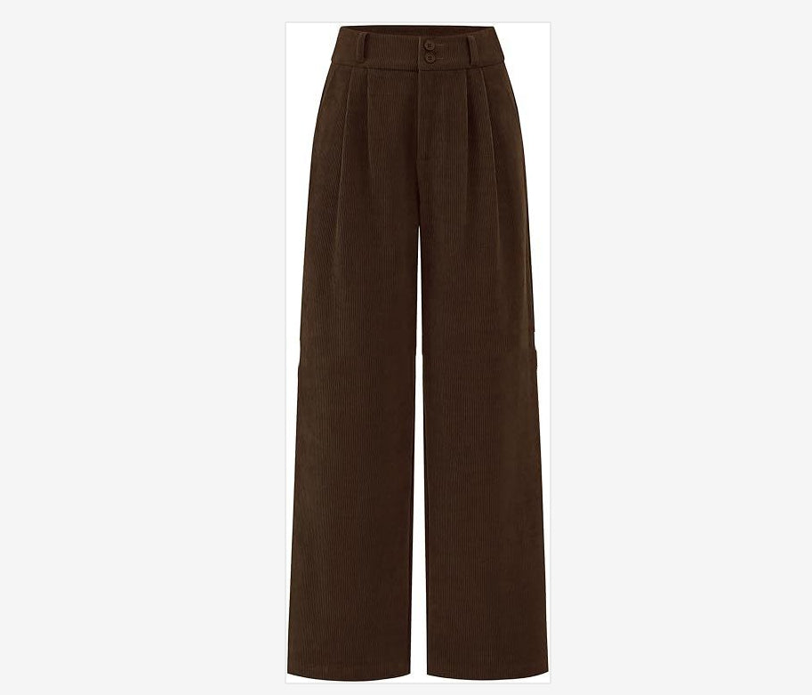 Women's French-style Pleated High-waist Wide-leg Trousers