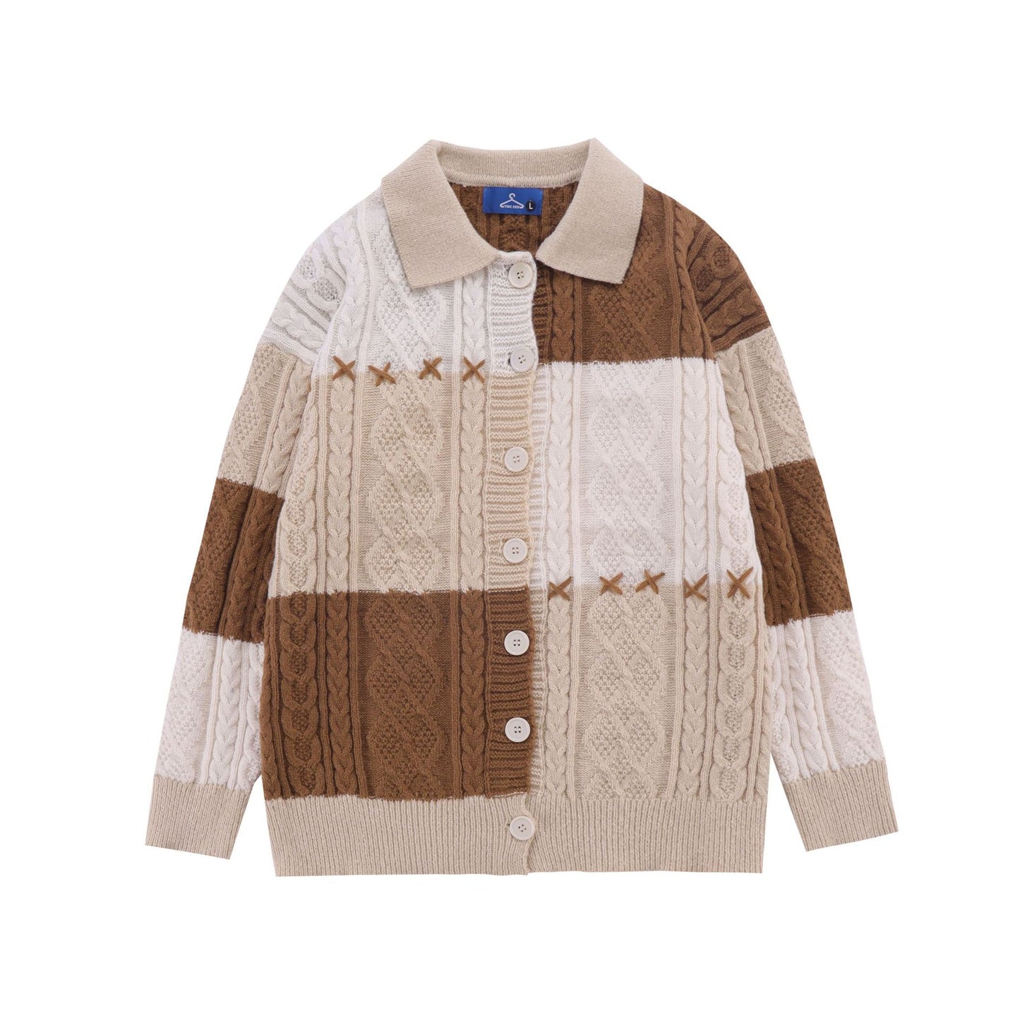 Løs Rød Vintage Strikket Cardigan Til Mænd Og Kvinder