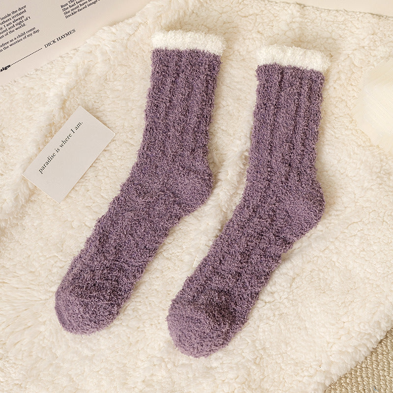 Coral Socks For Children In Autumn And Winter