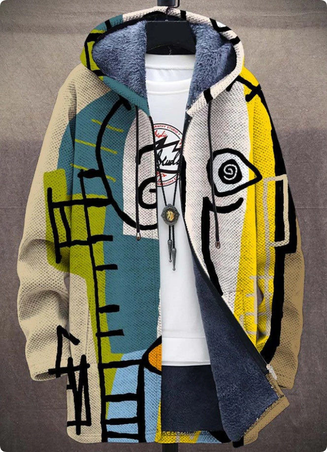 Men's Winter Printed Plush Lining  Thick And Windproof