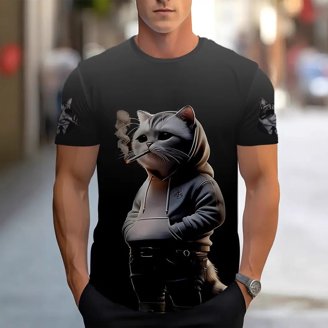 Kortærmet T-shirt til mænd i afslappet high-end stil