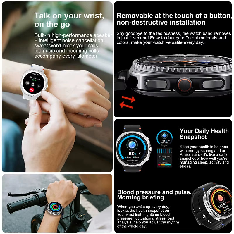 2025 Smart Watch 8 Ultra Classic GPS Compass Bluetooth Call AMOLED IP68 Waterproof Heart Rate Monitoring Upgraded Smart Watch