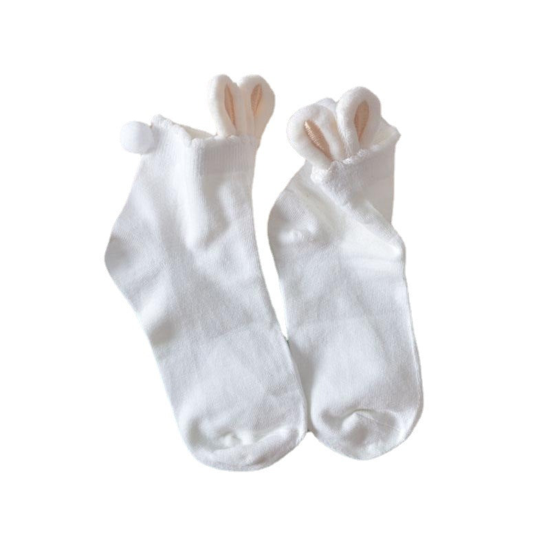 Japanese Cute Women's Solid Color Cotton Socks