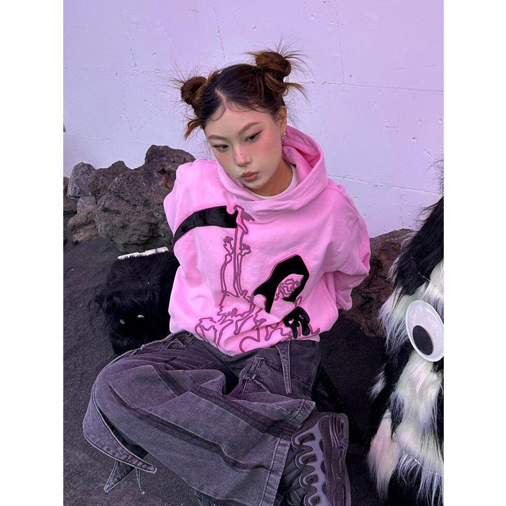 Hooded Sweater Women's Thin Printed Loose Pullover Top
