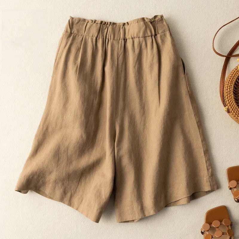 Fashion Personality Cotton Linen Thin Shorts Women