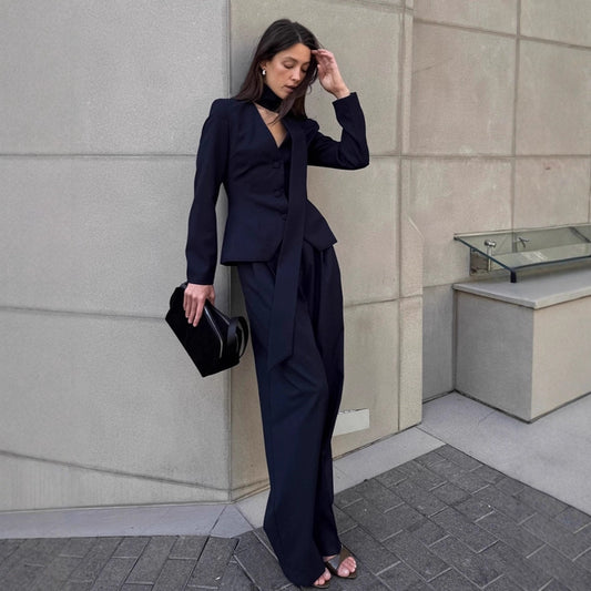 Fashion Commuter Halter Suit Women Winter New