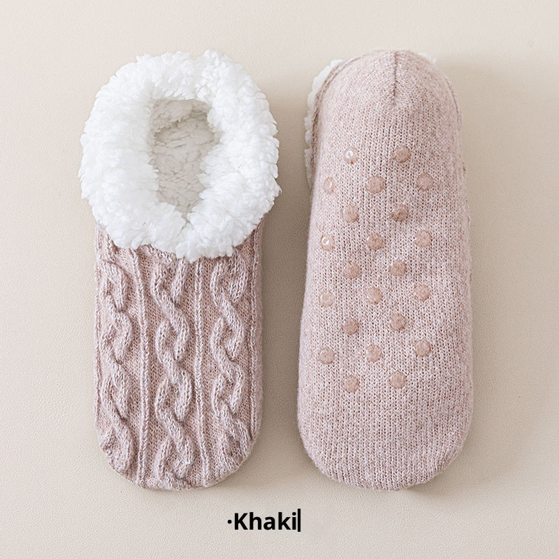 Fleece Lined Padded Warm Keeping Lamb Wool Socks