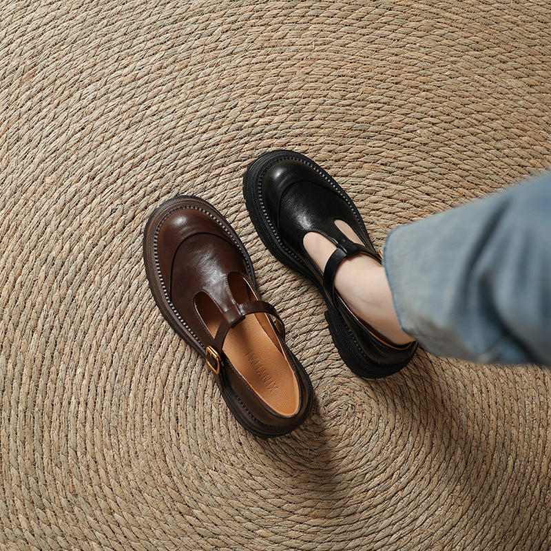 Vintage Mary Jane Hepburn Style T-strap Pumps Women