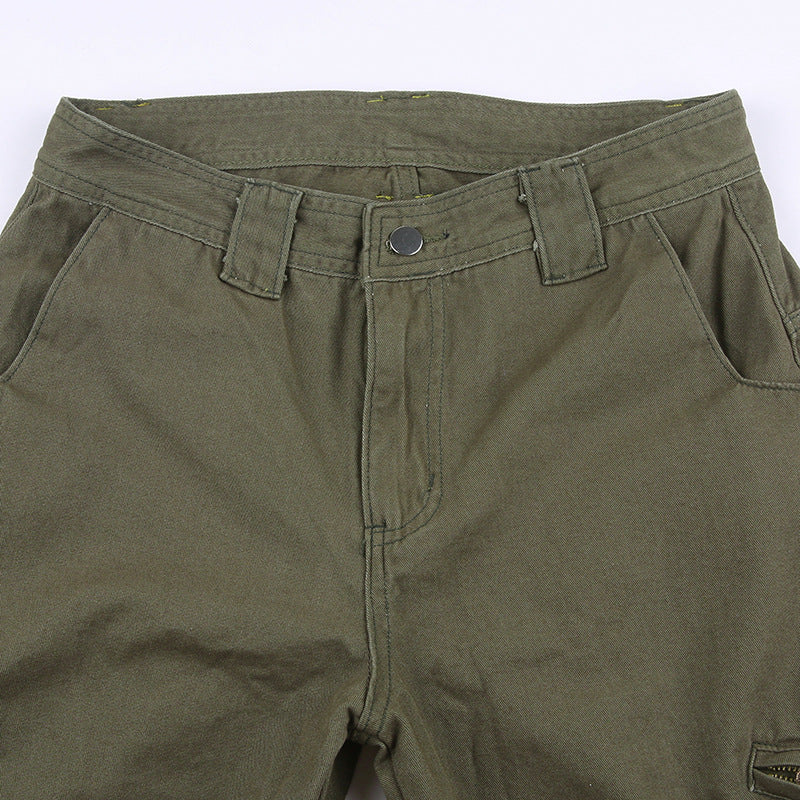 Street Casual Women's Hip Hop Trend Straight Cargo Pants