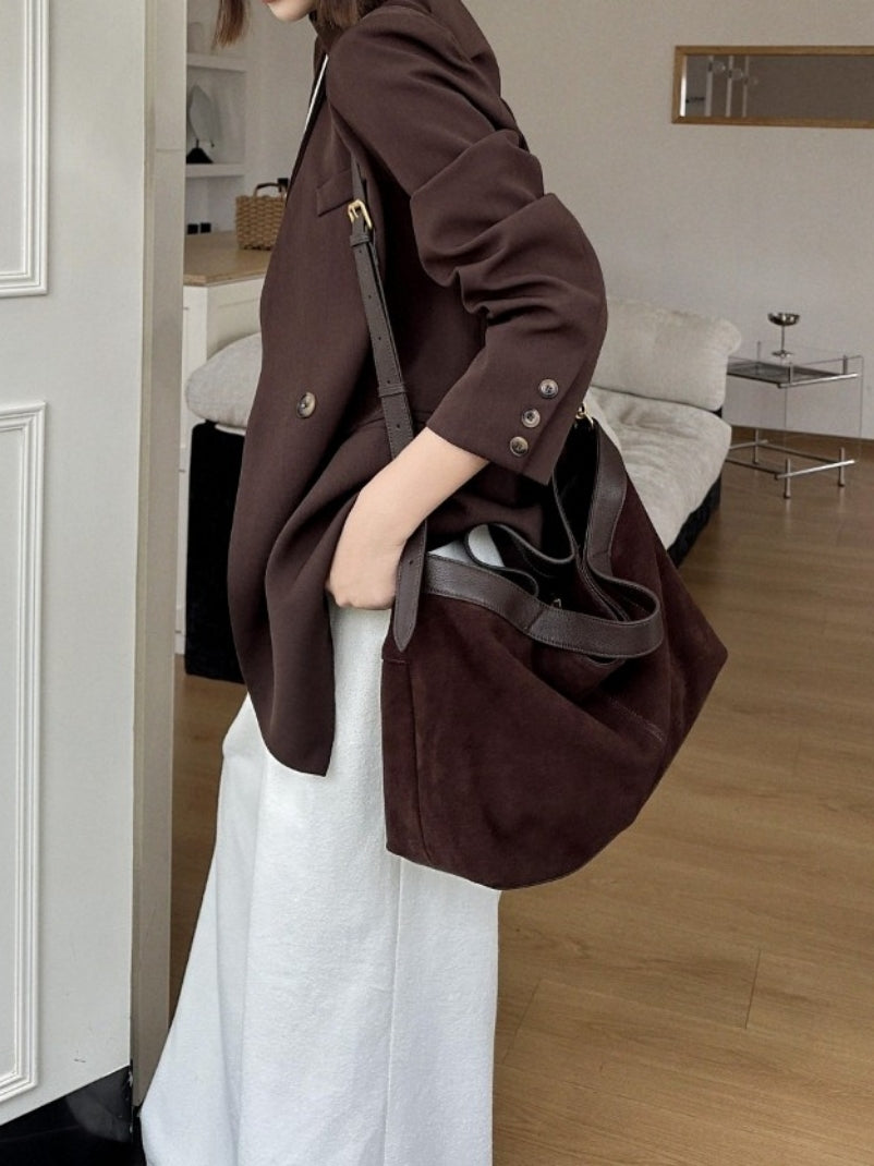 High-grade Portable One Shoulder New Autumn And Winter Matte Leather Simple Tote Bag