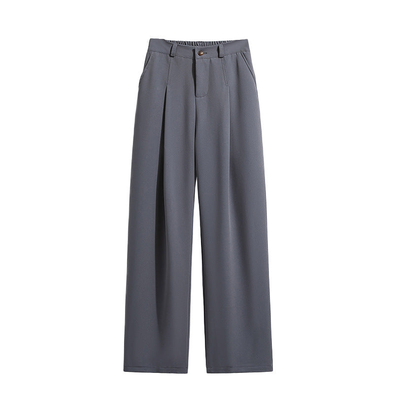 Wide Leg Women's High Waist Loose Straight Suit Pants