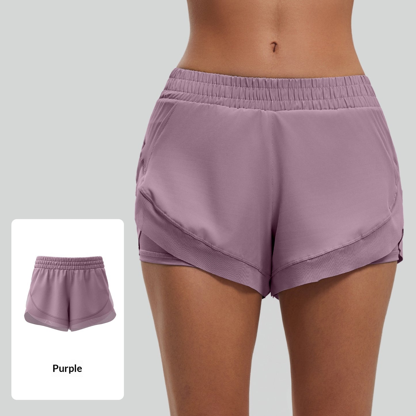 Træningsshorts, sømløse yogashorts med barefølelse og lommer