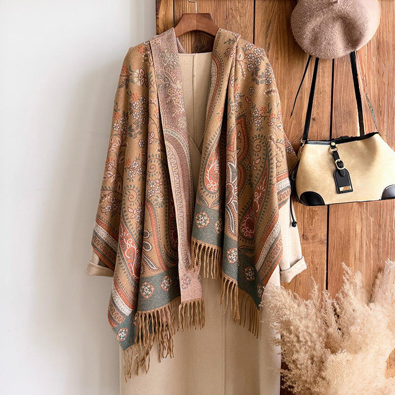 Ethnic-style Cashew Flower Shawl Scarf