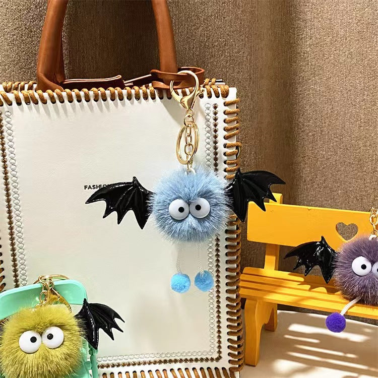 Sød sjov Halloween kunstig minkhår lille djævelspakkevedhæng