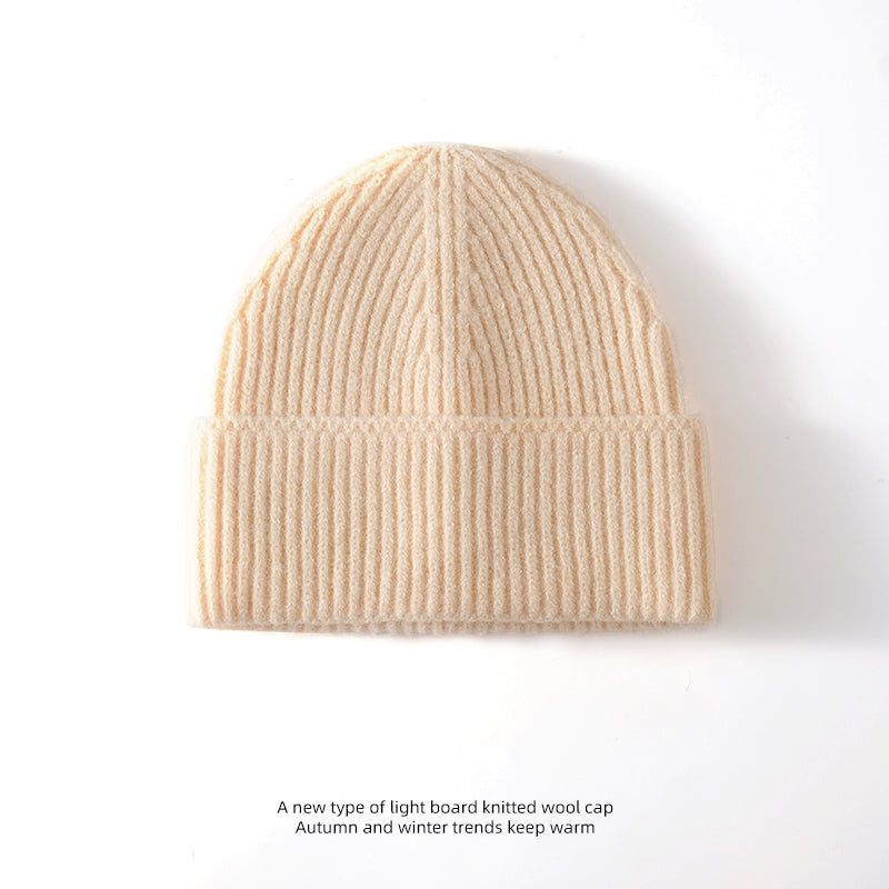 Fashion Solid Color Wool Hat Loose Warm