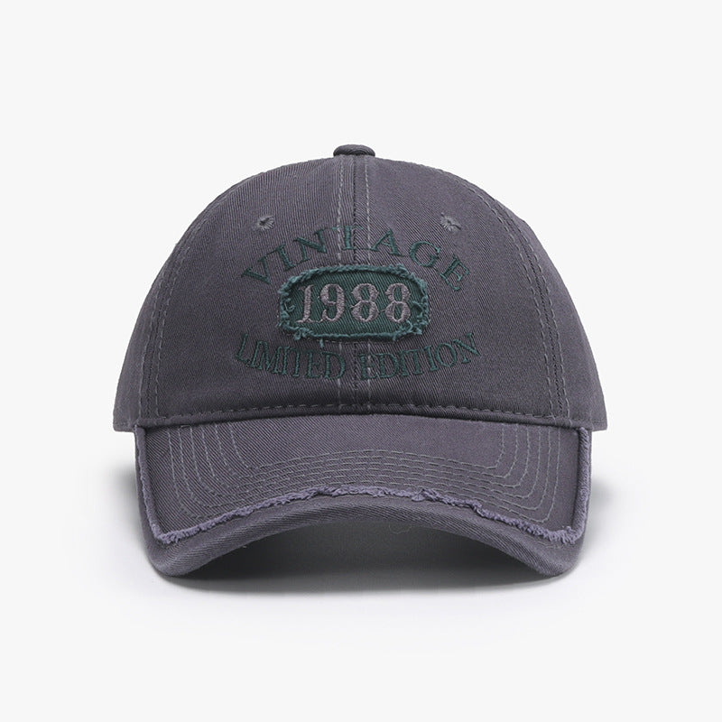 Spring New Big Head Circumference Letter Embroidery Women's Face-looking Small Peaked Cap