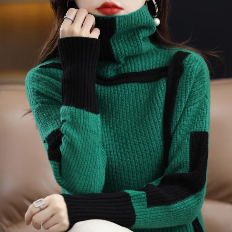 Retro Women's Sweater Turtleneck Autumn And Winter Loose