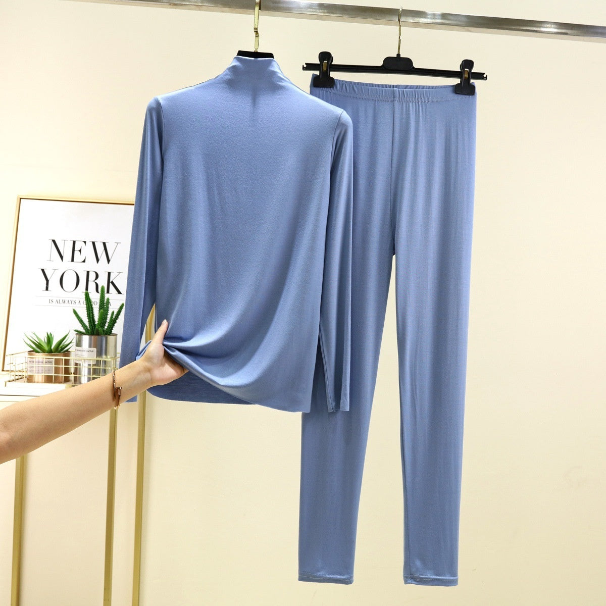 Long Sleeve Modal Semi-high Neck Base Set