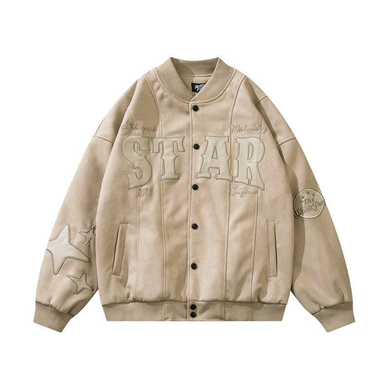 High Street Loose Jakke Ruskind til Kvinder, Par Baseball Uniform