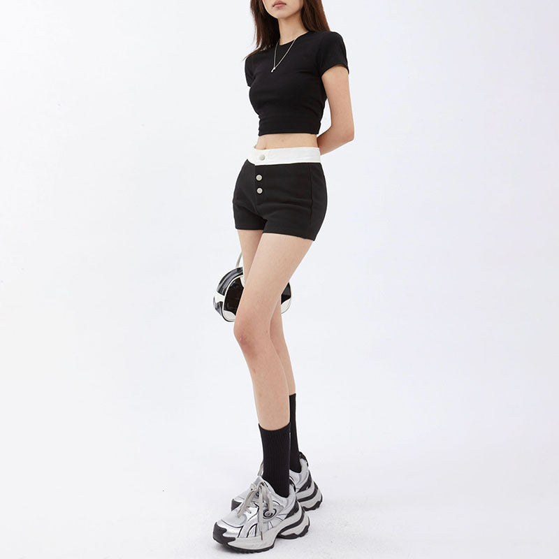 Women's Fashion Colorblock Casual Shorts
