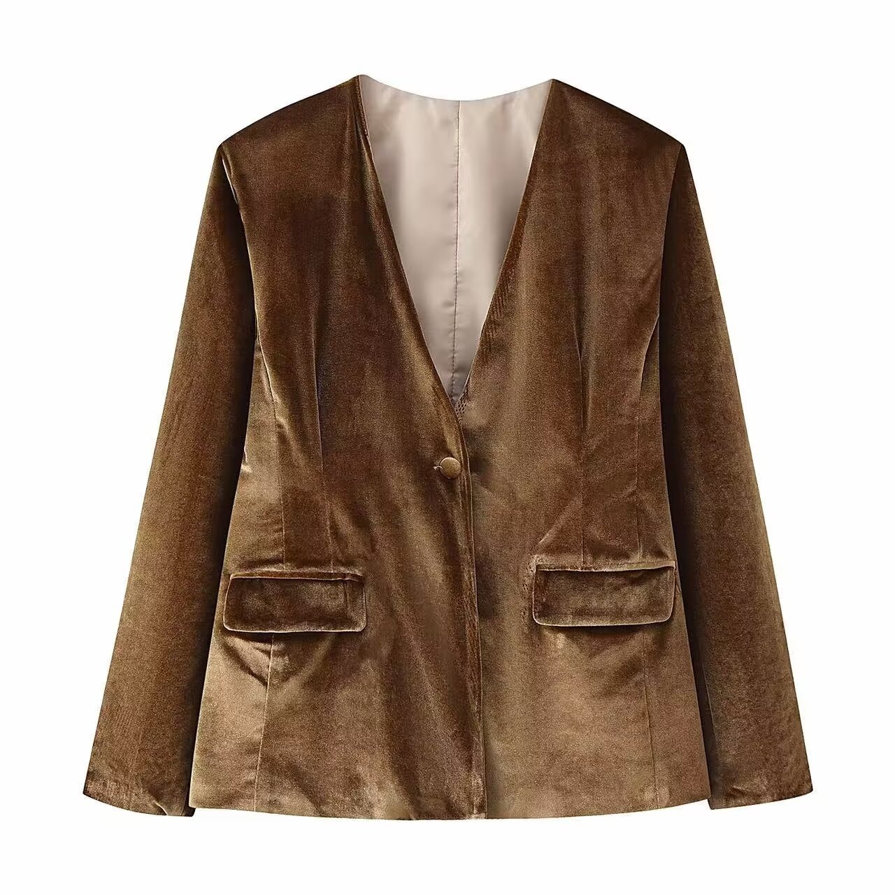 Womens Fashion V-Neck Blazer & Flared Pants Set
