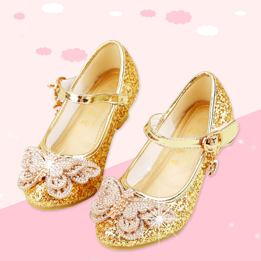 New Rhinestone Bow Girls High Heel