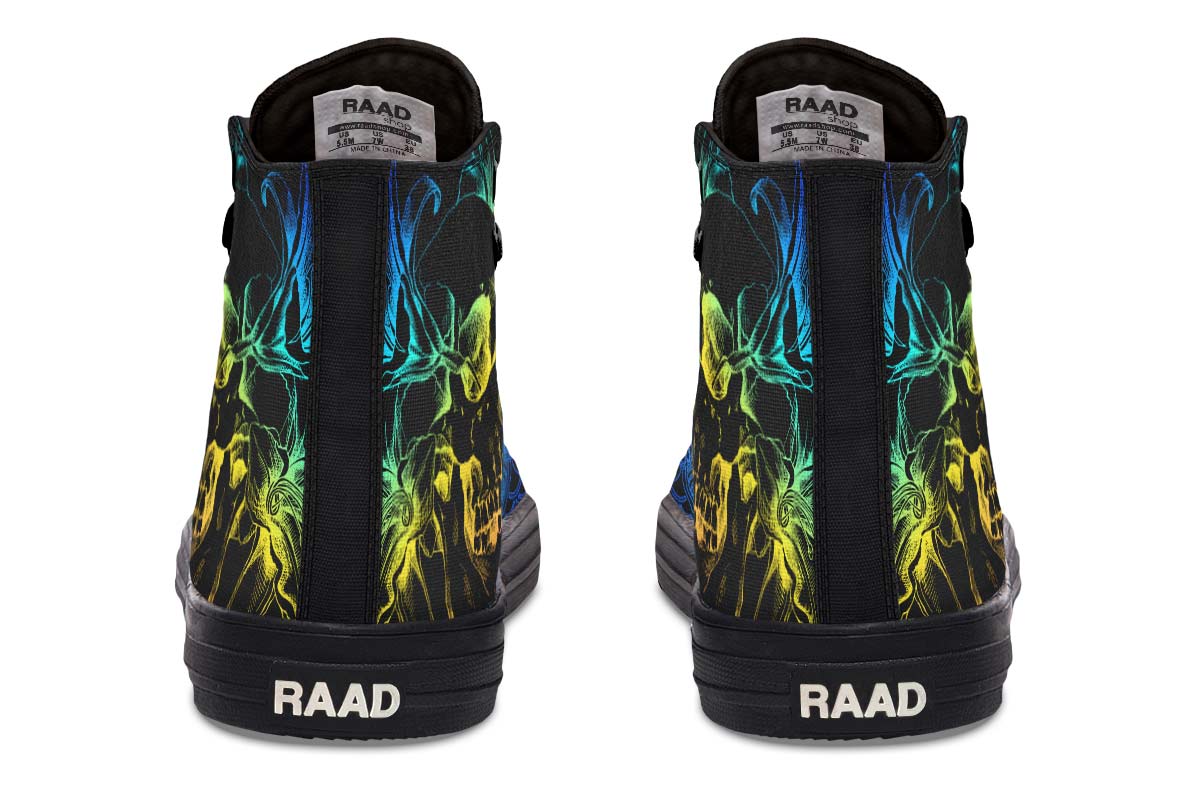 Men's And Women's Fashion Color Printing High-top Canvas Shoes
